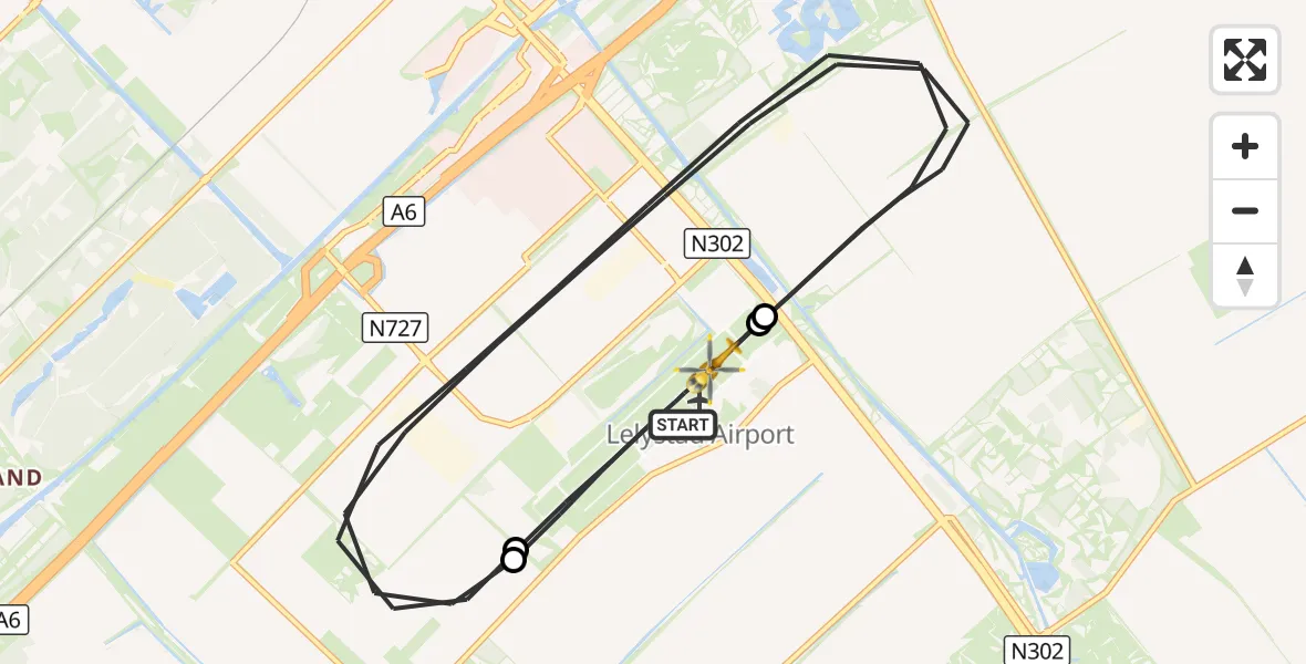 Vluchtroute Traumahelikopter Lelystad Airport - Lelystad Airport, 17 september 2026, 18:00