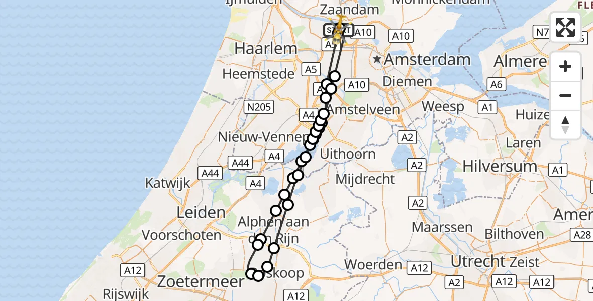 Vluchtroute Traumahelikopter Amsterdam Heliport - Amsterdam Heliport, 17 september 2026, 20:37