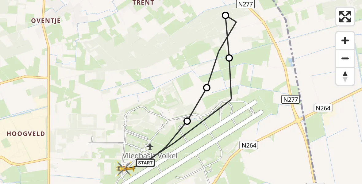 Vluchtroute Traumahelikopter Vliegbasis Volkel - Vliegbasis Volkel, 18 september 2026, 09:09