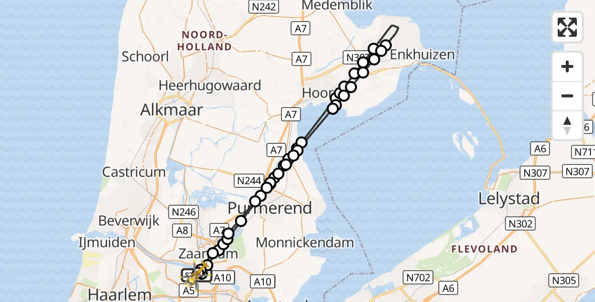Vluchtroute Traumahelikopter Amsterdam Heliport - Amsterdam Heliport, 18 september 2026, 09:39