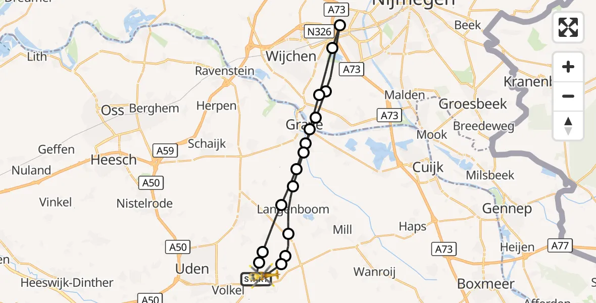 Vluchtroute Traumahelikopter Vliegbasis Volkel - Vliegbasis Volkel, 18 september 2026, 10:56