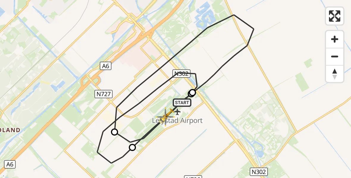 Vluchtroute Traumahelikopter Lelystad Airport - Lelystad Airport, 18 september 2026, 18:12