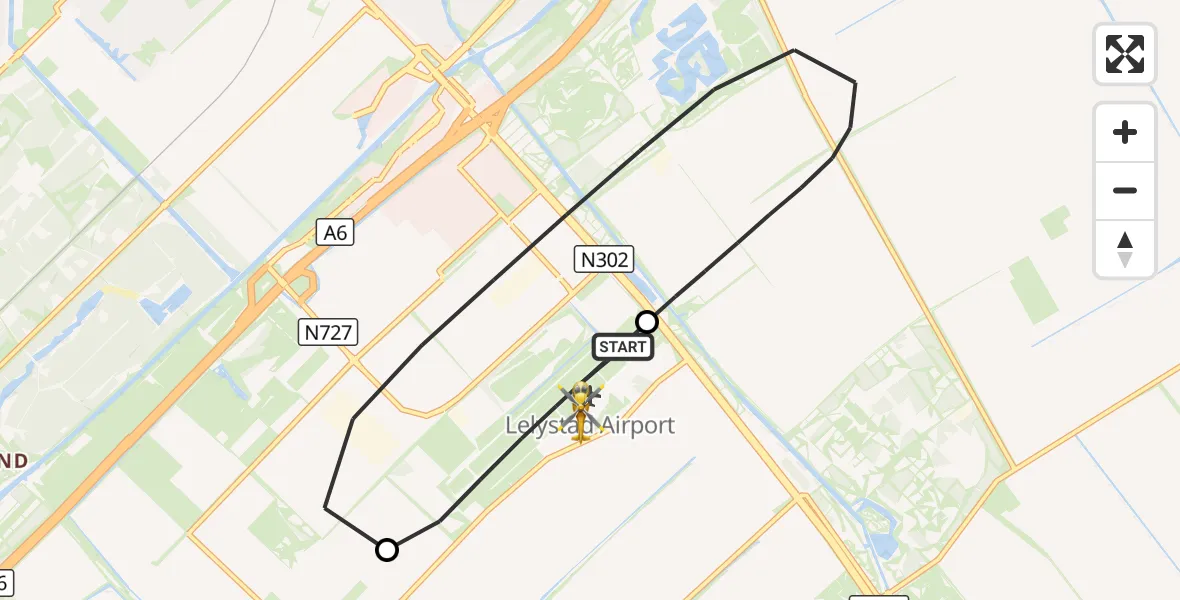 Vluchtroute Traumahelikopter Lelystad Airport - Lelystad Airport, 18 september 2026, 19:41