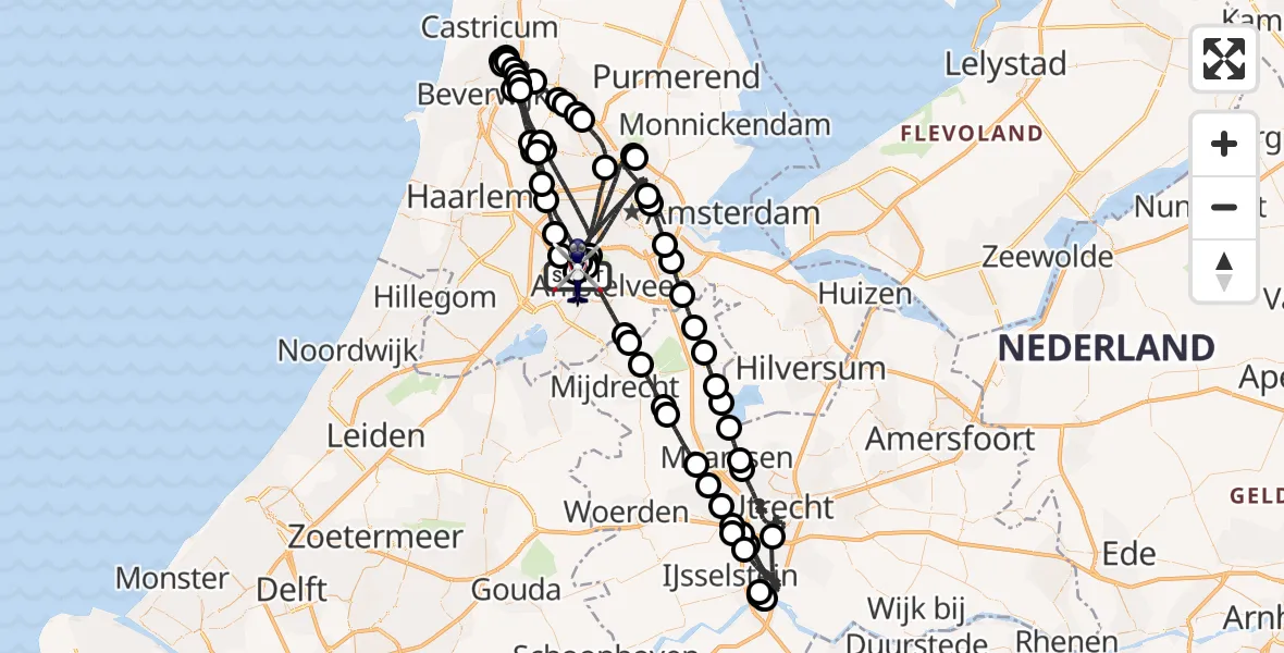 Vluchtroute Politiehelikopter Amsterdam Vliegveld Schiphol - Amsterdam Vliegveld Schiphol, 18 september 2026, 23:38