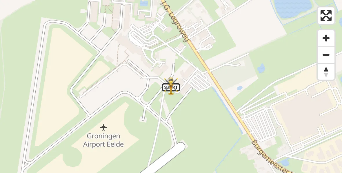 Vluchtroute Traumahelikopter Groningen Airport Eelde - Groningen Airport Eelde, 19 september 2026, 10:53