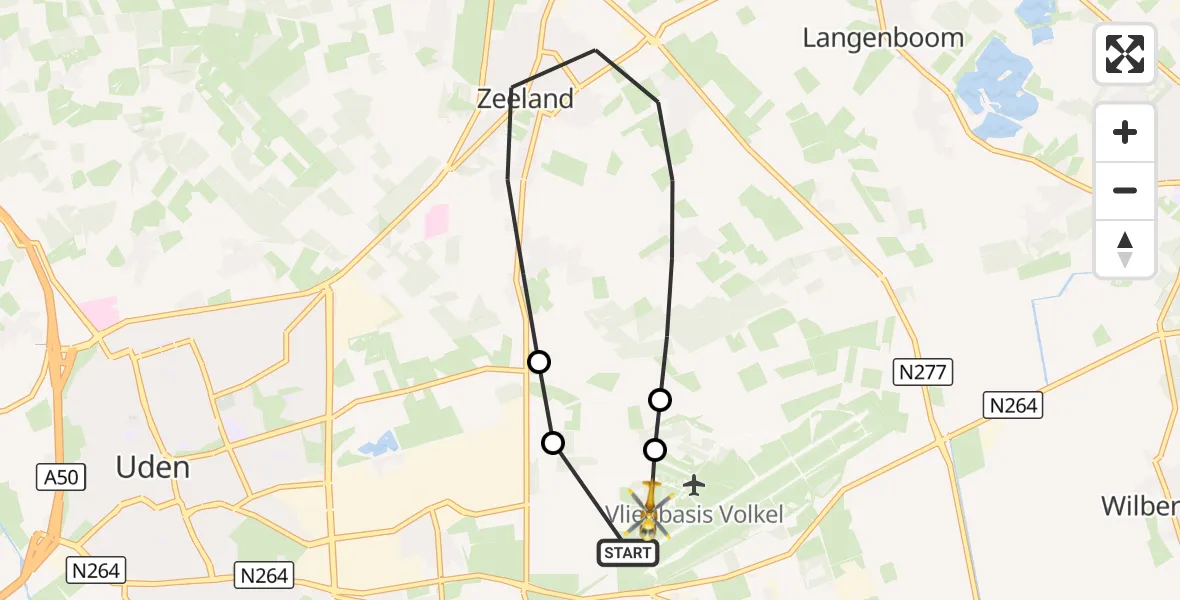 Vluchtroute Traumahelikopter Vliegbasis Volkel - Vliegbasis Volkel, 19 september 2026, 11:29
