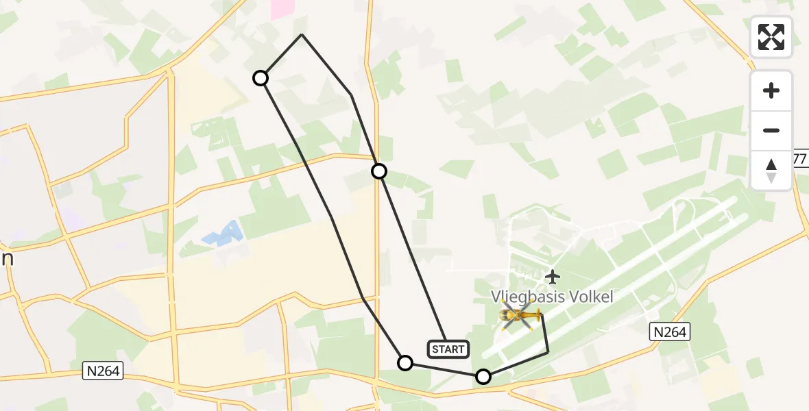Vluchtroute Traumahelikopter Vliegbasis Volkel - Vliegbasis Volkel, 19 september 2026, 16:11