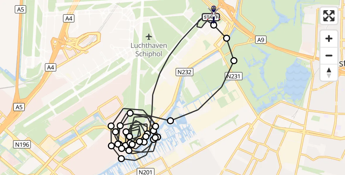 Vluchtroute Politiehelikopter Amsterdam Vliegveld Schiphol - Amsterdam Vliegveld Schiphol, 19 september 2026, 16:40