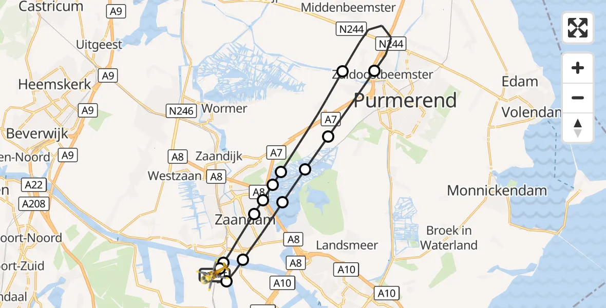 Vluchtroute Traumahelikopter Amsterdam Heliport - Amsterdam Heliport, 20 september 2026, 03:26
