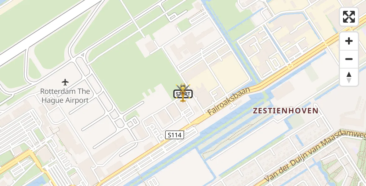 Vluchtroute Traumahelikopter Rotterdam The Hague Airport - Rotterdam The Hague Airport, 20 september 2026, 07:14