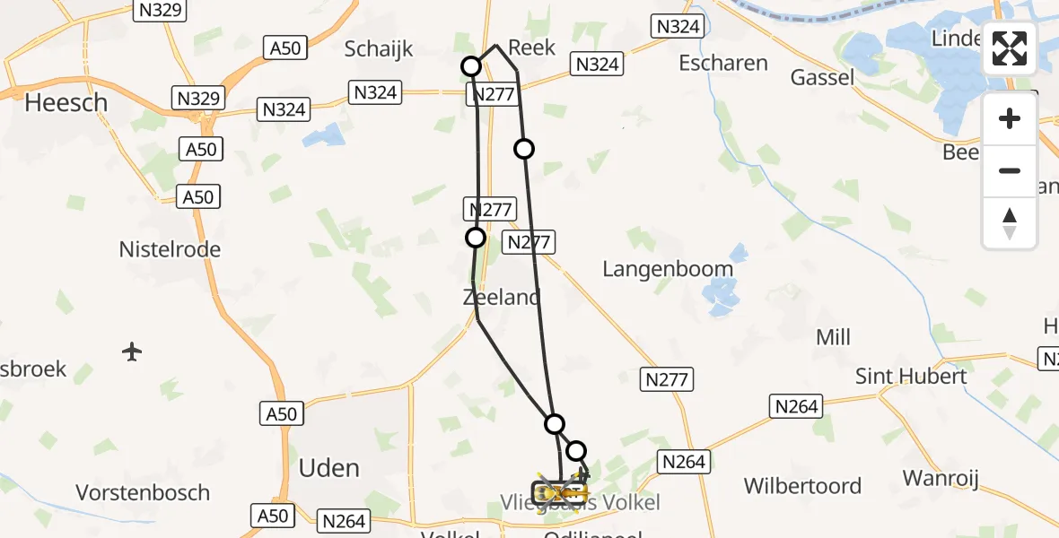 Vluchtroute Traumahelikopter Vliegbasis Volkel - Vliegbasis Volkel, 20 september 2026, 09:45