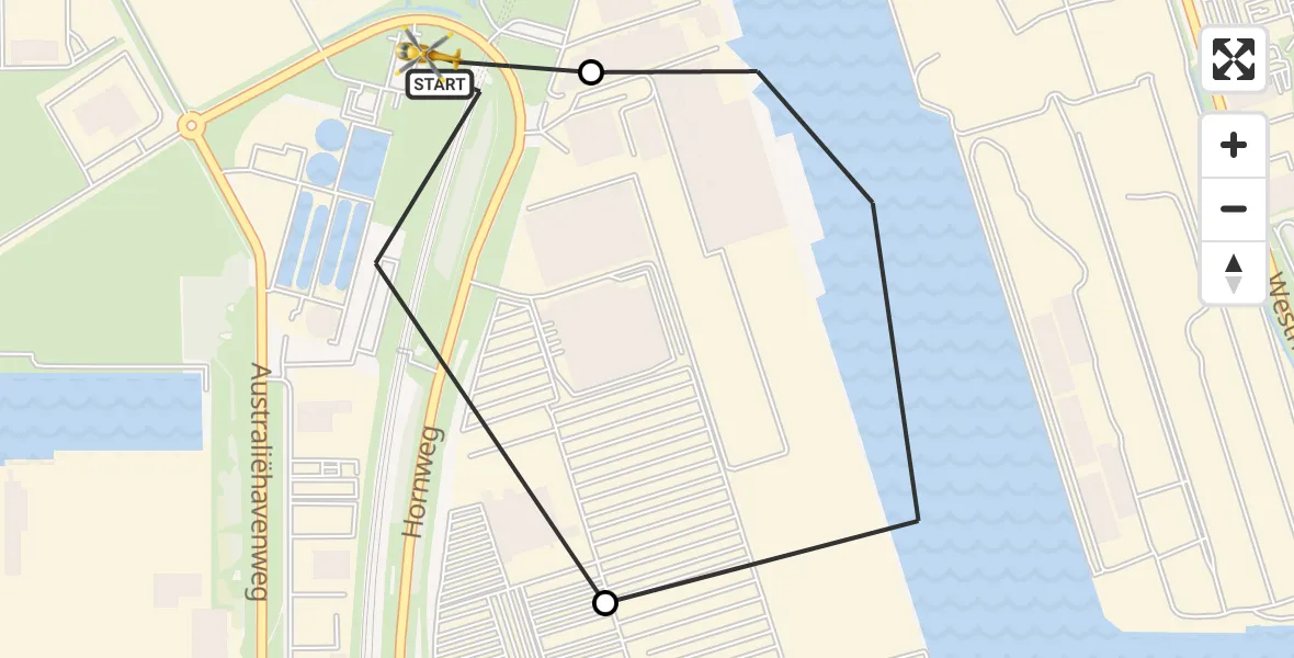 Vluchtroute Traumahelikopter Amsterdam Heliport - Amsterdam Heliport, 20 september 2026, 18:07