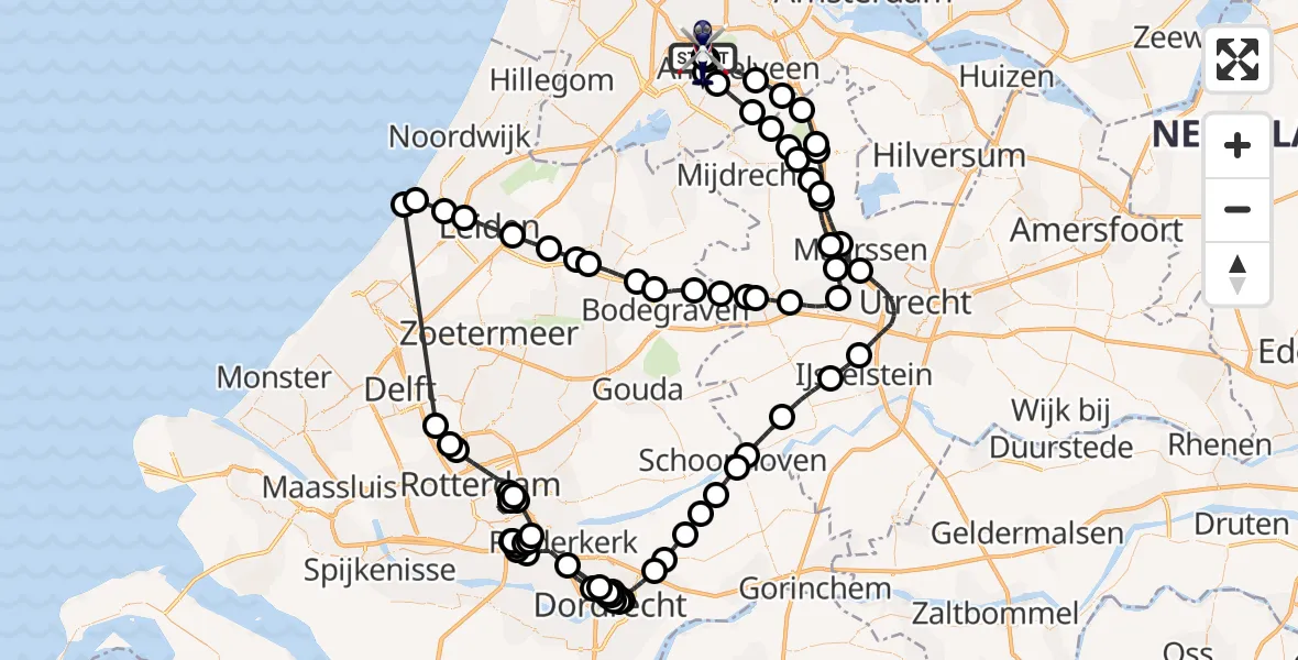 Vluchtroute Politiehelikopter Amsterdam Vliegveld Schiphol - Amsterdam Vliegveld Schiphol, 20 september 2026, 18:08