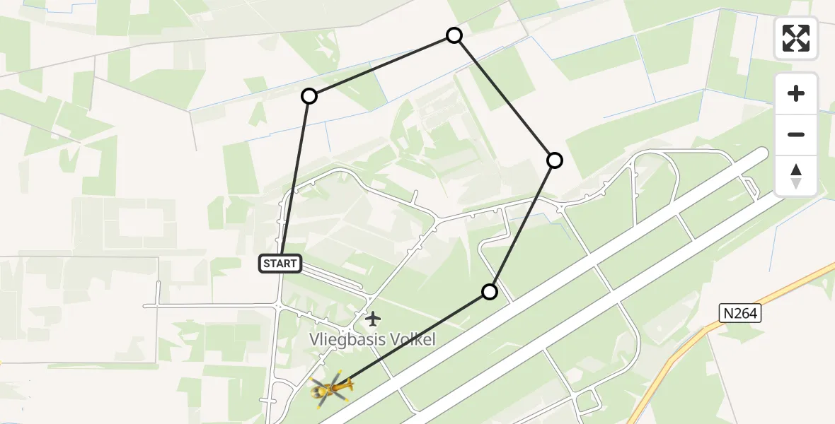 Vluchtroute Traumahelikopter Vliegbasis Volkel - Vliegbasis Volkel, 21 september 2026, 09:33