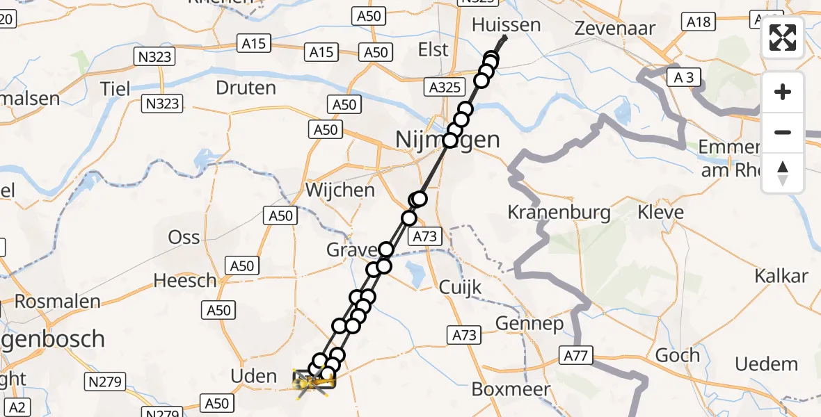 Vluchtroute Traumahelikopter Vliegbasis Volkel - Vliegbasis Volkel, 21 september 2026, 13:08