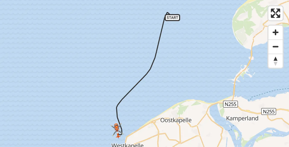 Vluchtroute Kustwachthelikopter Noordzee - Noordzee, 21 september 2026, 14:54