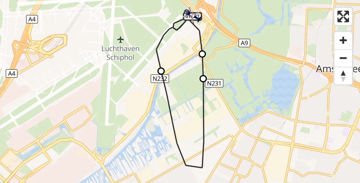 Vluchtroute Politiehelikopter Amsterdam Vliegveld Schiphol - Amsterdam Vliegveld Schiphol, 21 september 2026, 16:32