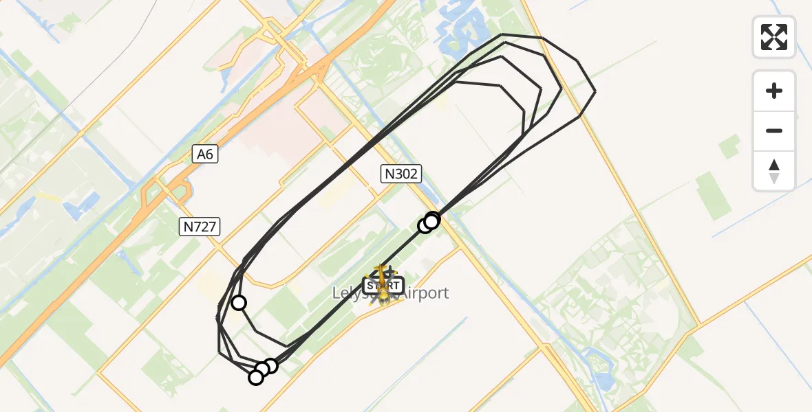 Vluchtroute Traumahelikopter Lelystad Airport - Lelystad Airport, 21 september 2026, 19:25