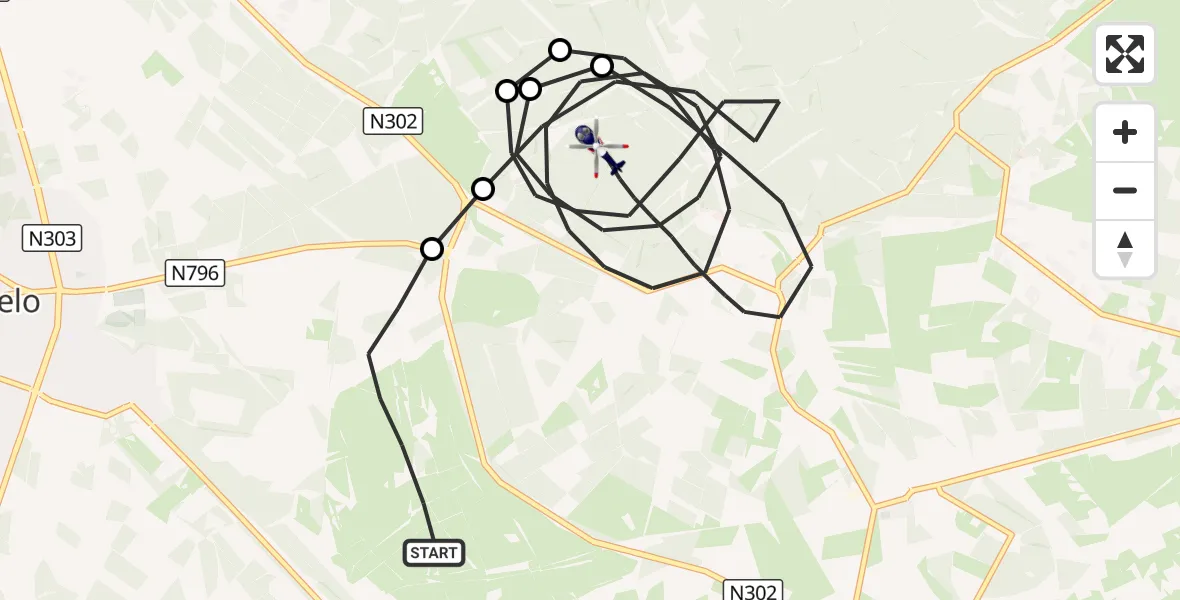 Vluchtroute Politiehelikopter Ermelo - Ermelo, 21 september 2026, 19:44