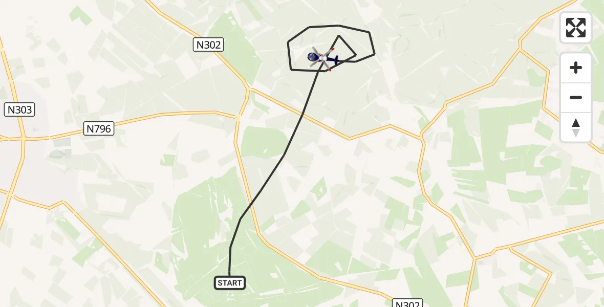Vluchtroute Politiehelikopter Ermelo - Ermelo, 21 september 2026, 20:24