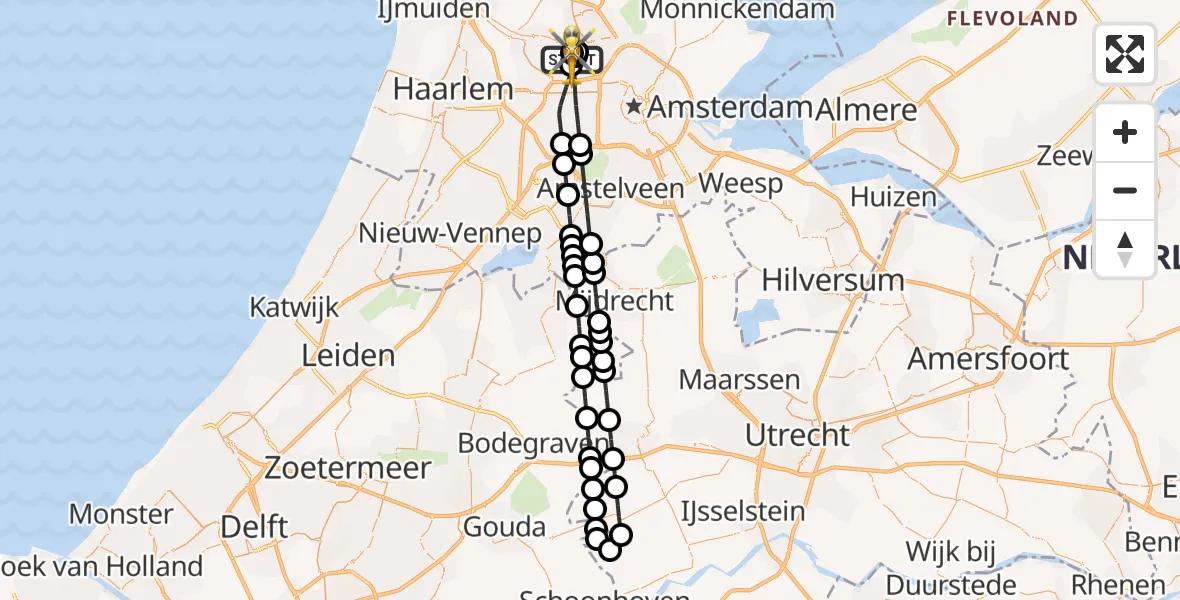 Vluchtroute Traumahelikopter Amsterdam Heliport - Amsterdam Heliport, 22 september 2026, 07:36