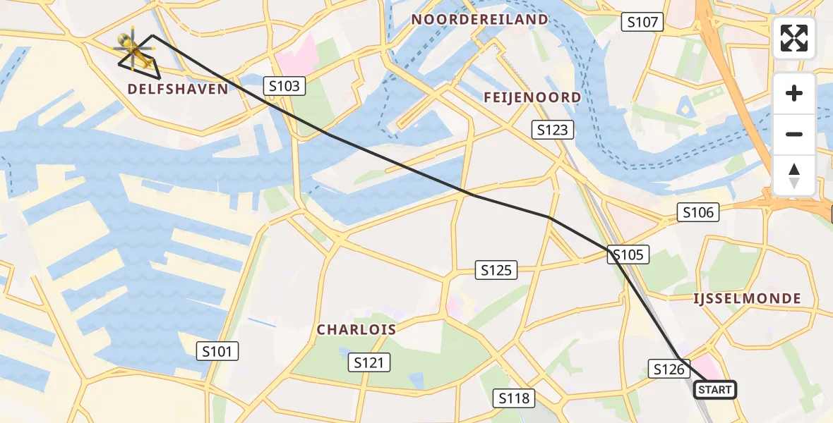 Vluchtroute Traumahelikopter Rotterdam - Rotterdam, 22 september 2026, 08:19