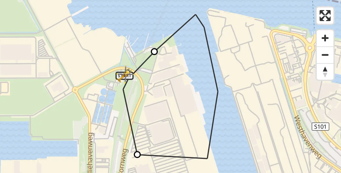 Vluchtroute Traumahelikopter Amsterdam Heliport - Amsterdam Heliport, 22 september 2026, 11:42