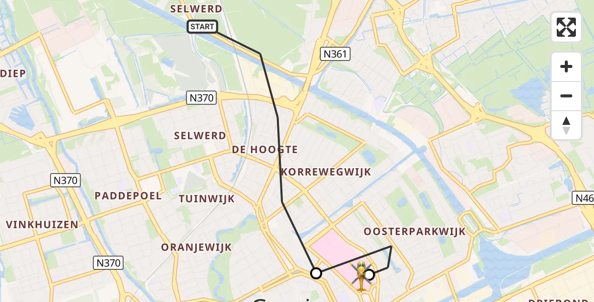 Vluchtroute Traumahelikopter Groningen - Universitair Medisch Centrum Groningen, 22 september 2026, 15:52