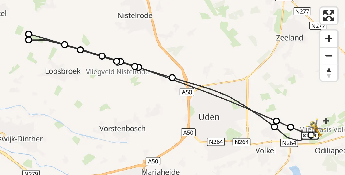 Vluchtroute Traumahelikopter Vliegbasis Volkel - Vliegbasis Volkel, 23 september 2026, 07:34