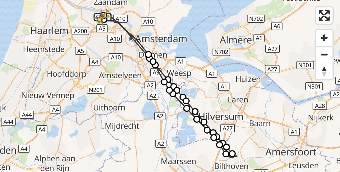 Vluchtroute Traumahelikopter Amsterdam Heliport - Amsterdam Heliport, 23 september 2026, 08:54