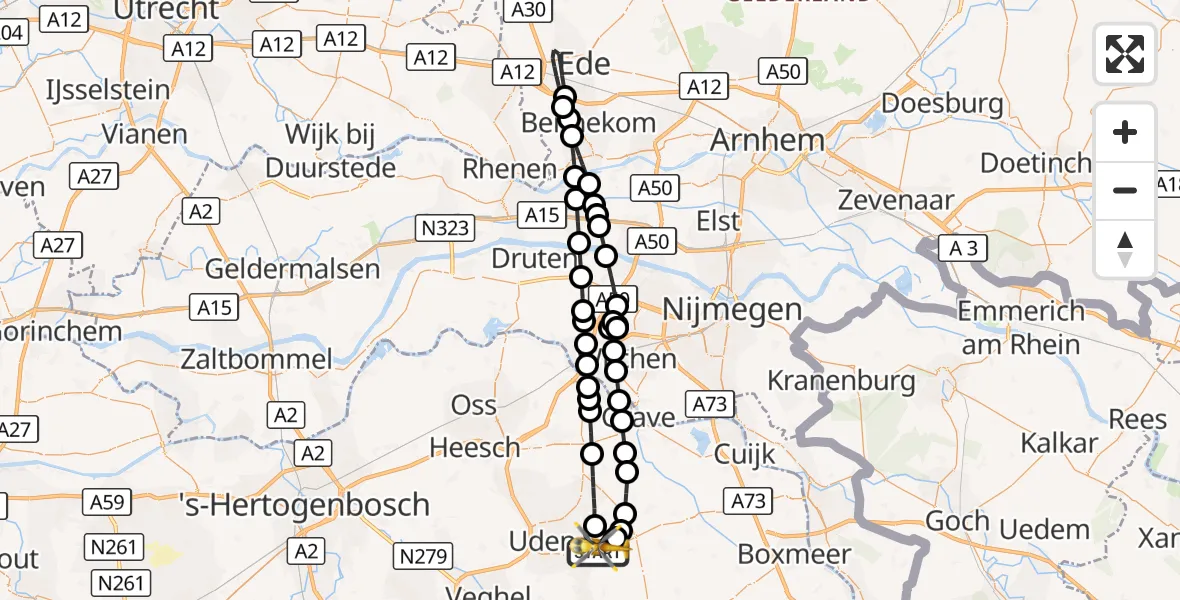 Vluchtroute Traumahelikopter Vliegbasis Volkel - Vliegbasis Volkel, 23 september 2026, 09:06