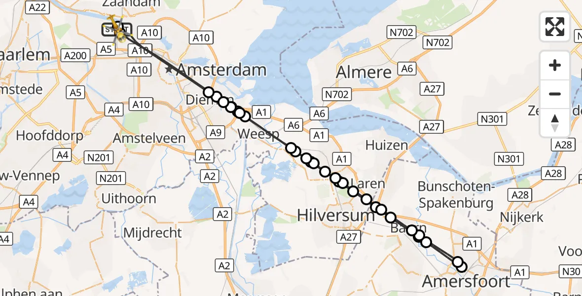 Vluchtroute Traumahelikopter Amsterdam Heliport - Amsterdam Heliport, 23 september 2026, 10:20