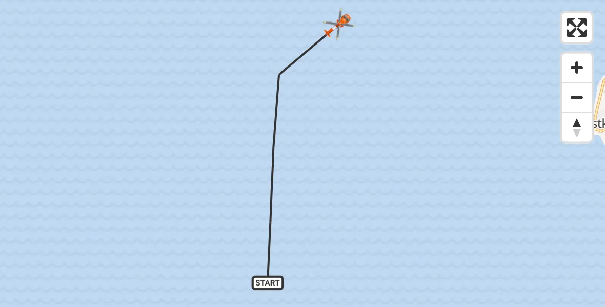 Vluchtroute Kustwachthelikopter Noordzee - Noordzee, 23 september 2026, 13:13