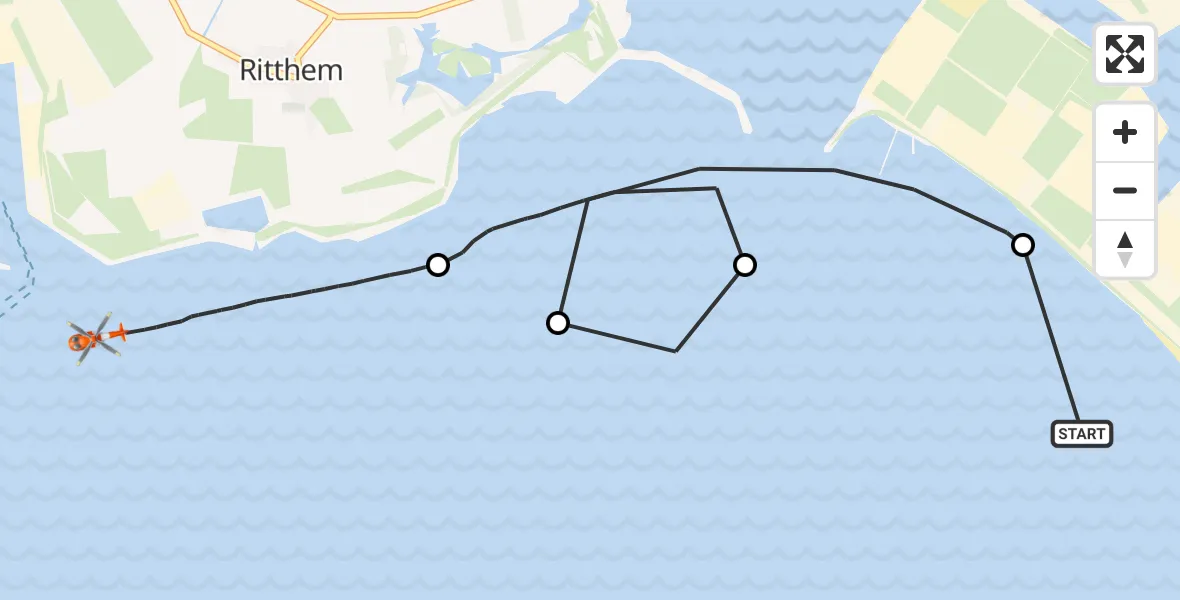 Vluchtroute Kustwachthelikopter Westerschelde - Westerschelde, 23 september 2026, 14:14