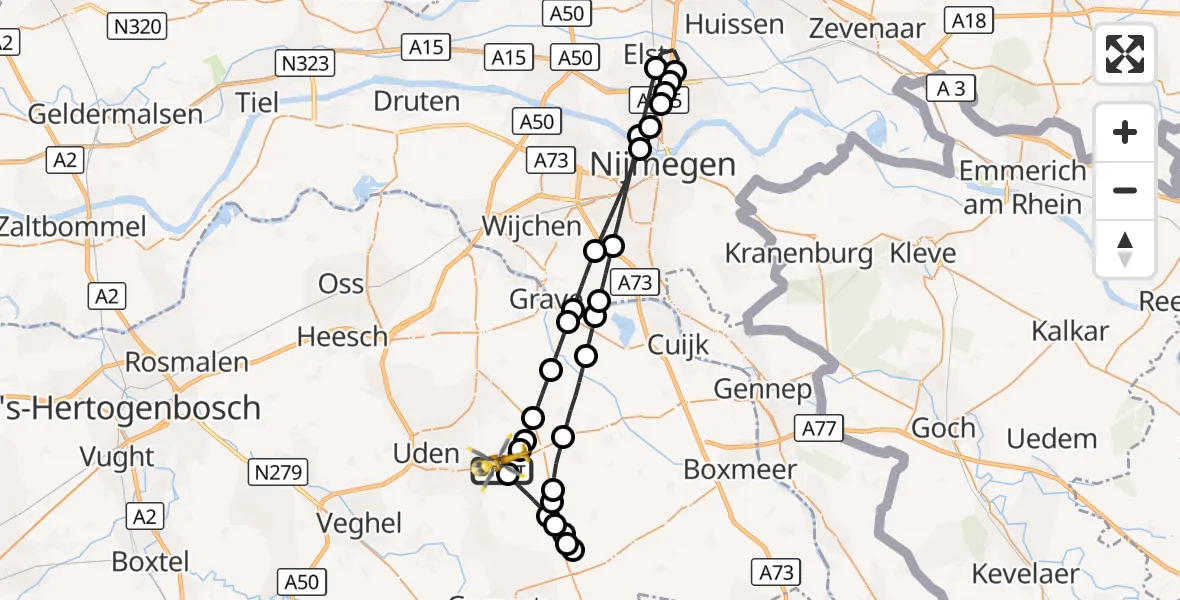 Vluchtroute Traumahelikopter Vliegbasis Volkel - Vliegbasis Volkel, 23 september 2026, 15:04