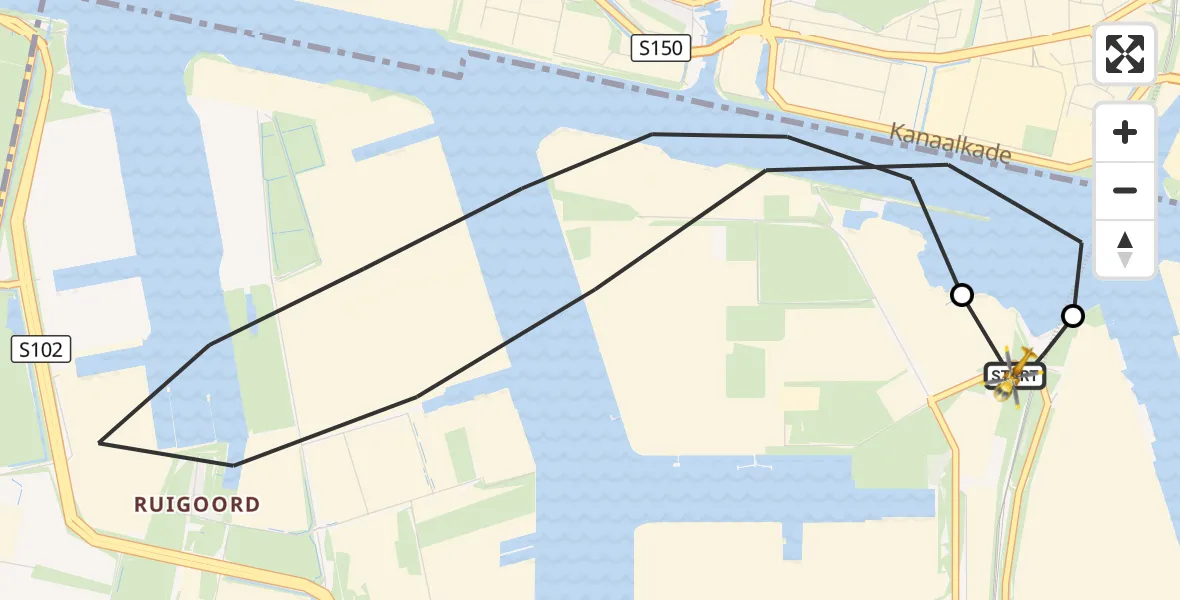 Vluchtroute Traumahelikopter Amsterdam Heliport - Amsterdam Heliport, 23 september 2026, 16:02