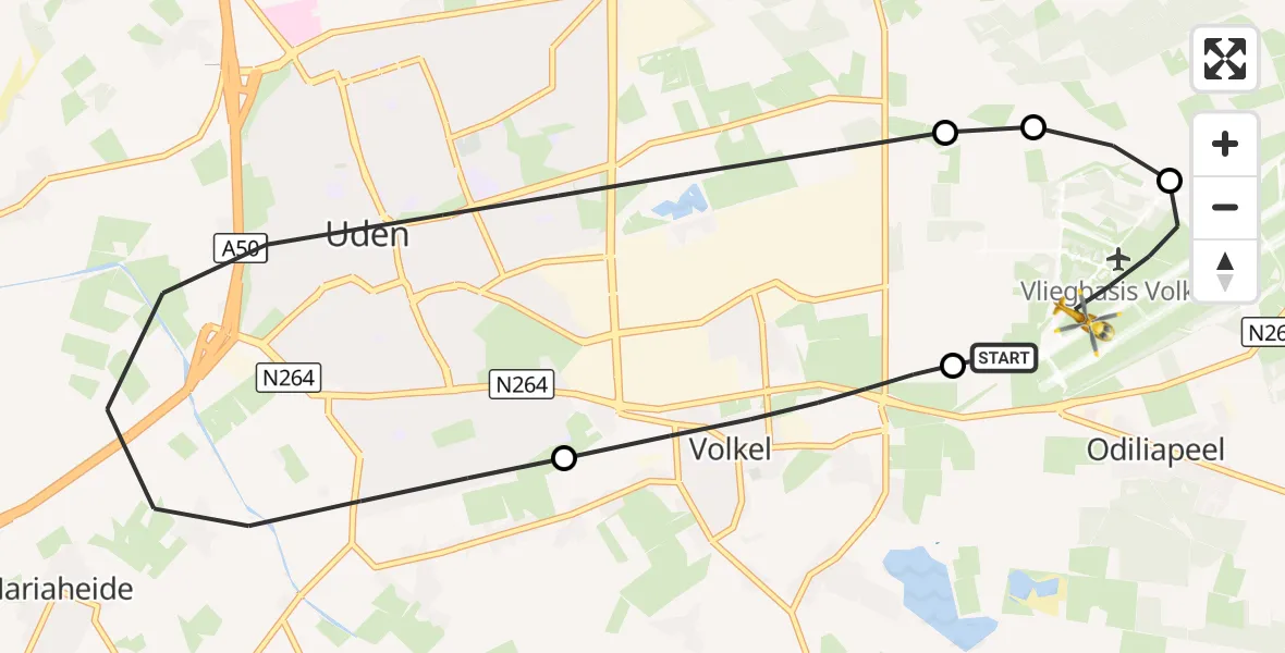 Vluchtroute Traumahelikopter Vliegbasis Volkel - Vliegbasis Volkel, 23 september 2026, 19:11