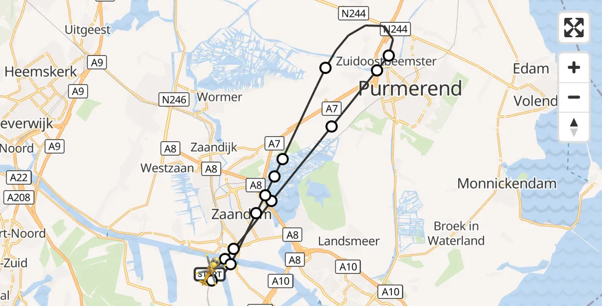 Vluchtroute Traumahelikopter Amsterdam Heliport - Amsterdam Heliport, 24 september 2026, 08:44