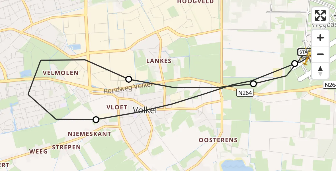 Vluchtroute Traumahelikopter Vliegbasis Volkel - Vliegbasis Volkel, 25 september 2026, 01:30