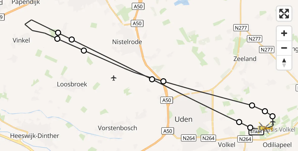 Vluchtroute Traumahelikopter Vliegbasis Volkel - Vliegbasis Volkel, 25 september 2026, 06:53