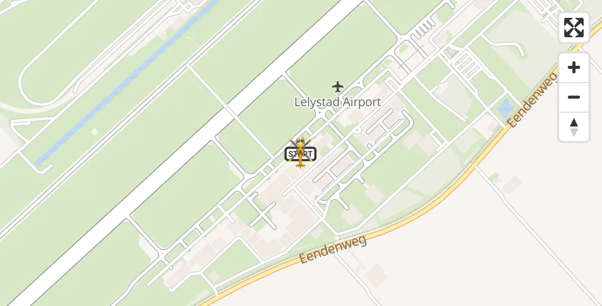 Vluchtroute Traumahelikopter Lelystad Airport - Lelystad Airport, 25 september 2026, 10:37
