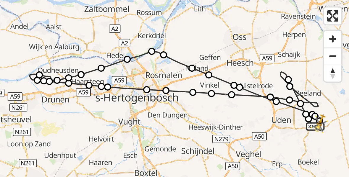 Vluchtroute Traumahelikopter Vliegbasis Volkel - Vliegbasis Volkel, 25 september 2026, 13:20