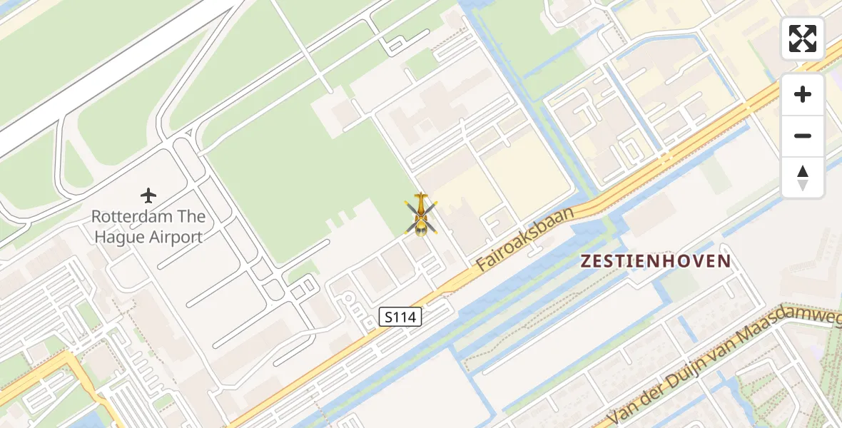 Vluchtroute Traumahelikopter Rotterdam The Hague Airport - Rotterdam The Hague Airport, 25 september 2026, 14:44