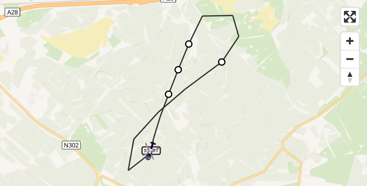 Vluchtroute Politiehelikopter Ermelo - Ermelo, 25 september 2026, 15:00