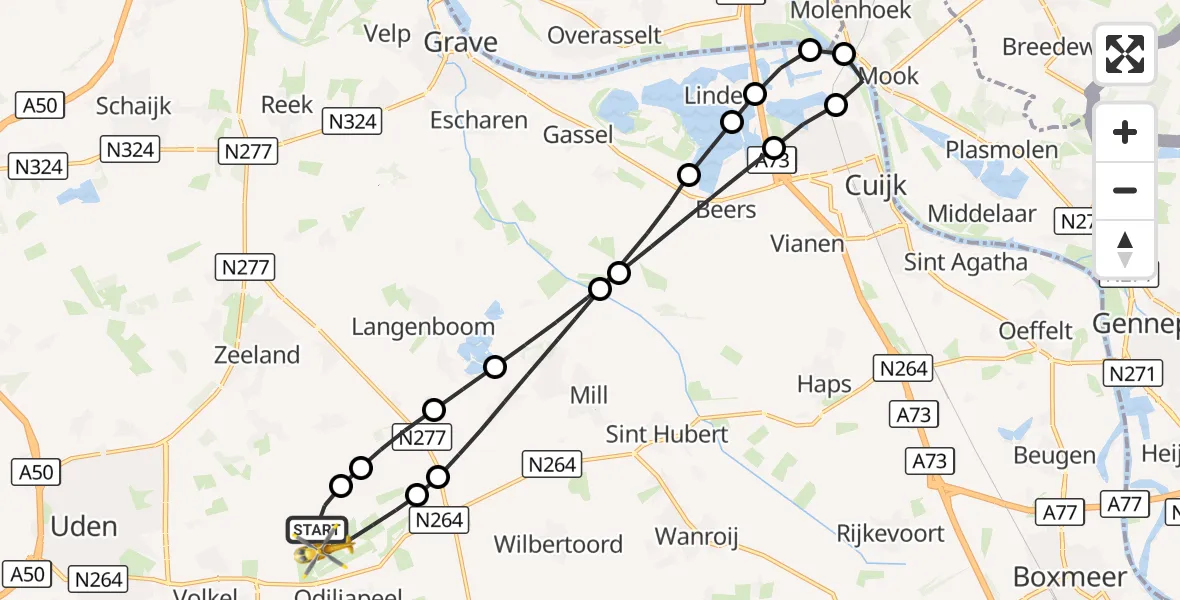 Vluchtroute Traumahelikopter Vliegbasis Volkel - Vliegbasis Volkel, 25 september 2026, 17:12
