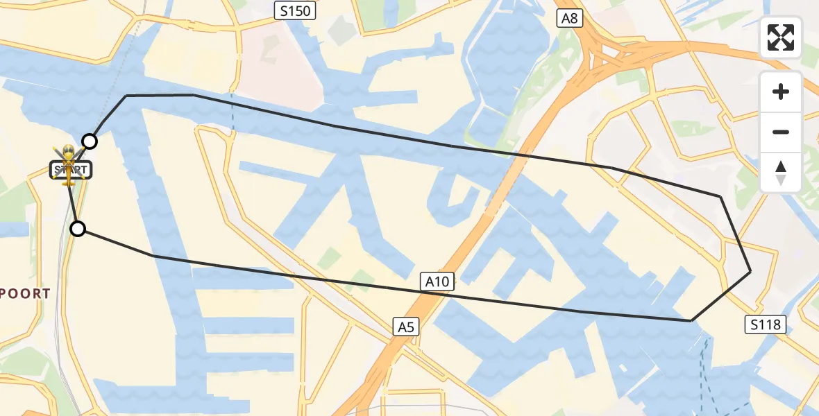 Vluchtroute Traumahelikopter Amsterdam Heliport - Amsterdam Heliport, 25 september 2026, 20:37