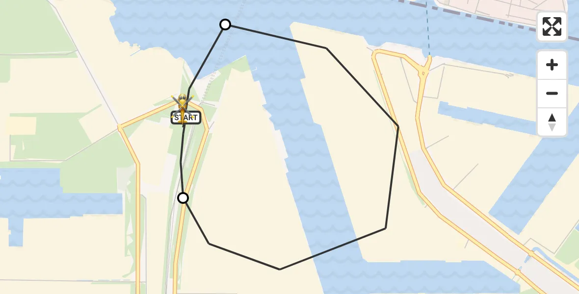 Vluchtroute Traumahelikopter Amsterdam Heliport - Amsterdam Heliport, 25 september 2026, 23:12