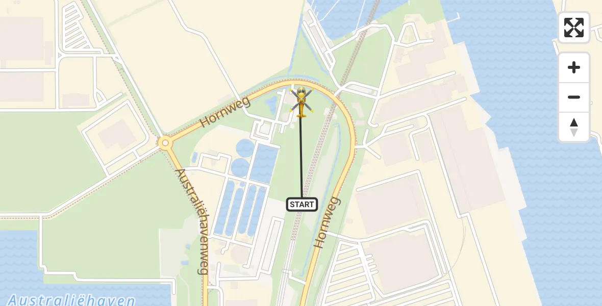 Vluchtroute Traumahelikopter Amsterdam Heliport - Amsterdam Heliport, 26 september 2026, 10:53