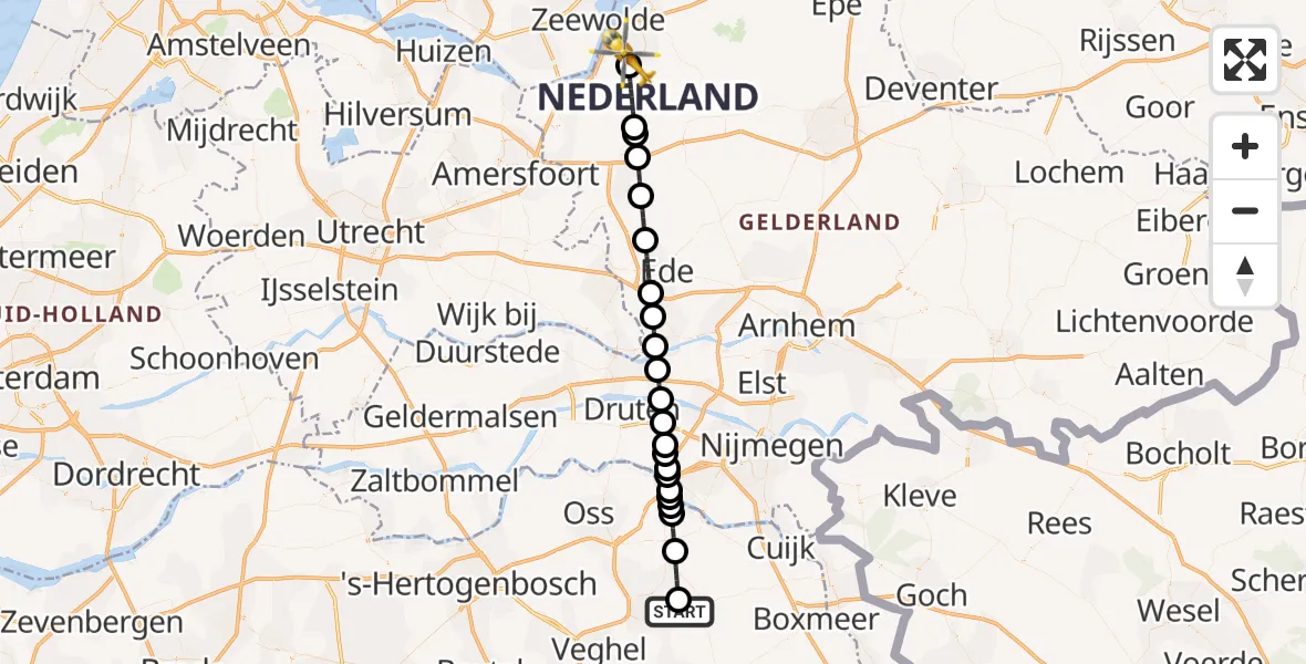 Vluchtroute Traumahelikopter Vliegbasis Volkel - Ermelo, 26 september 2026, 12:29