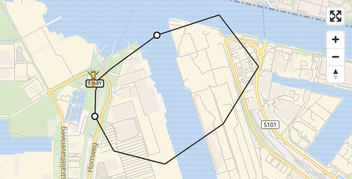 Vluchtroute Traumahelikopter Amsterdam Heliport - Amsterdam Heliport, 26 september 2026, 13:54